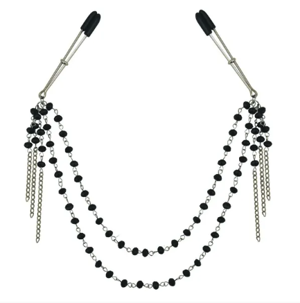 Black Jeweled Nipple Clips