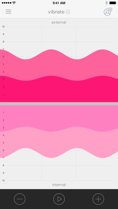 We-Vibe We-Connect app screenshot showing internal and external vibration