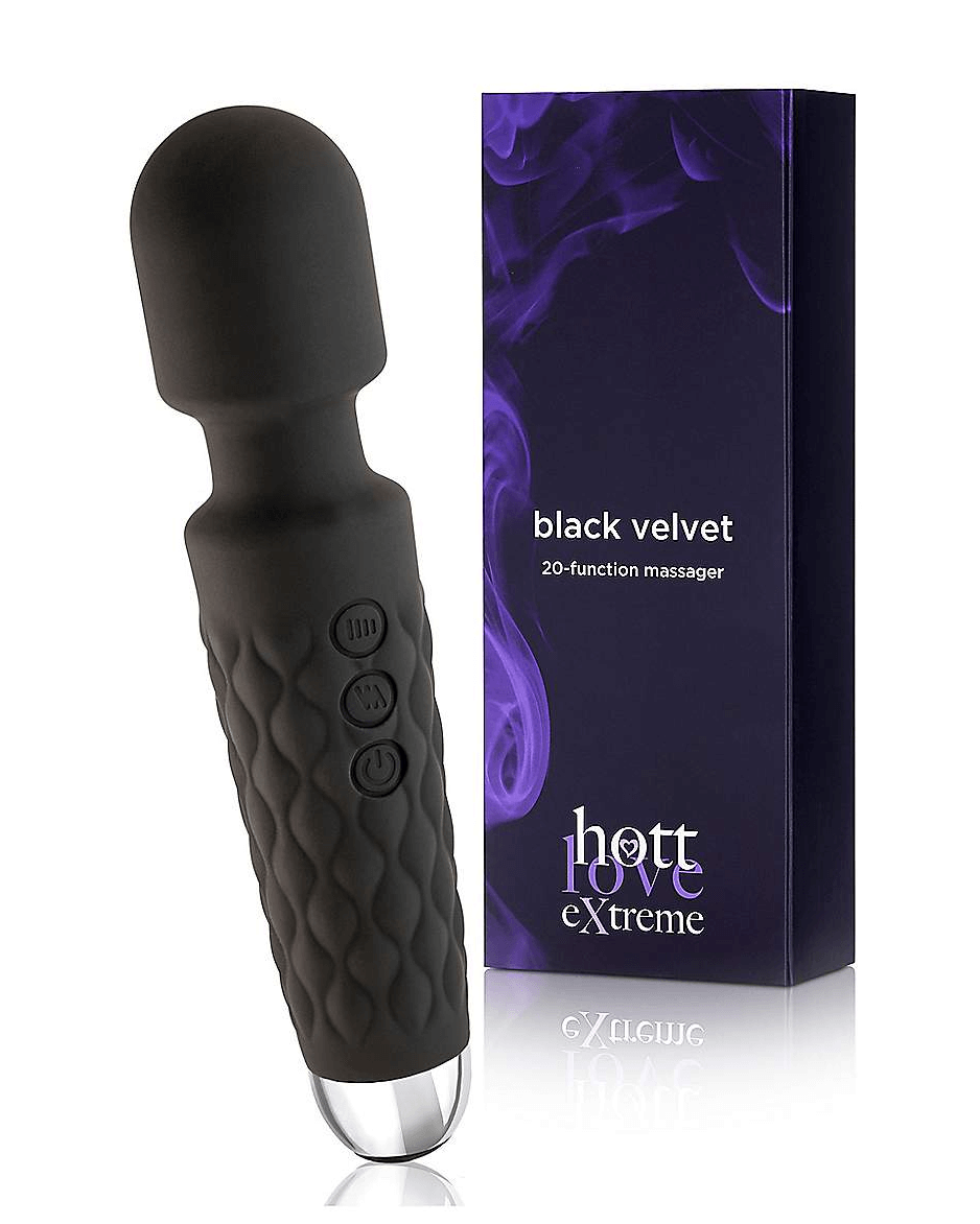 The Hott Love Extreme Black Velvet Waterproof Massager, available at Spencer's.