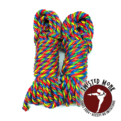 Twisted Monk rainbow bamboo bondage rope